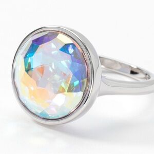 Touchstone Crystal Aurore Boreale ring size 7 Swarovski iridescent bling BNIB